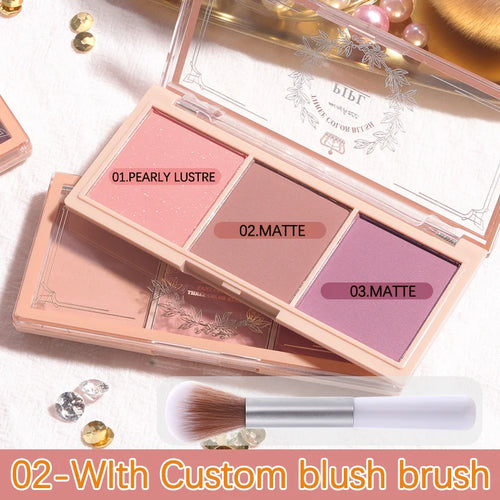 Three Color Blush Nude Makeup Natural Matte Milk Tea Color Orange Long