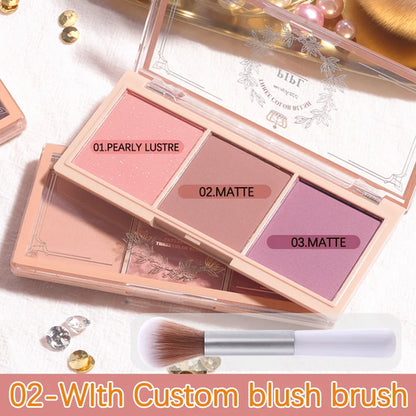 Three Color Blush Nude Makeup Natural Matte Milk Tea Color Orange Long