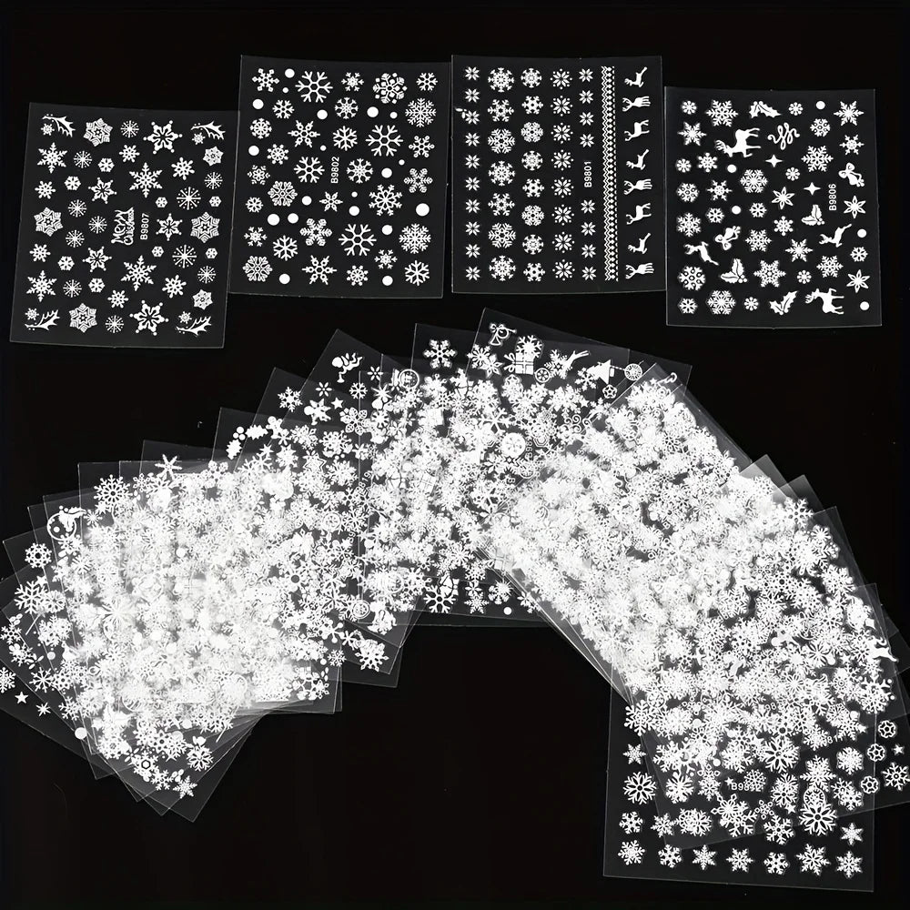 30pcs Sheets Christmas 3D Nail Art Stickers Decals Nail Art Supplies