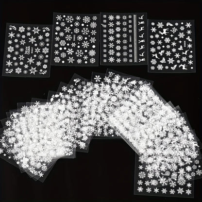 30pcs Sheets Christmas 3D Nail Art Stickers Decals Nail Art Supplies