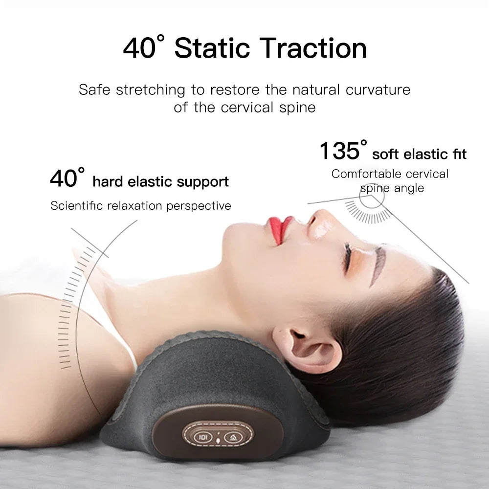 Electric Neck Massager Pillow Cervical Stretcher Heating Vibration