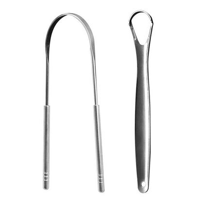 2Pcs Tongue Scraper Stainless Steel Tongue Cleaner Oral Care Hygiene