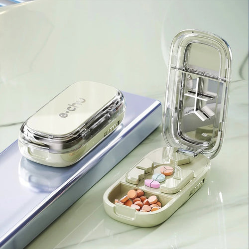 1/2 and 1/3 Adjustable Pill Cutter Storage Box Portable Drug Tablet