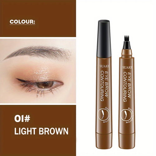 Waterproof Eyebrow Pen, Microblading Eyebrow Pencil With 4 Split Head,