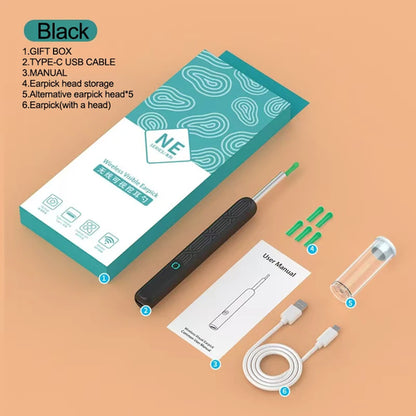 Visual Ear Wax Cleaner with Camera Safe Earwax Removal Endoscope With