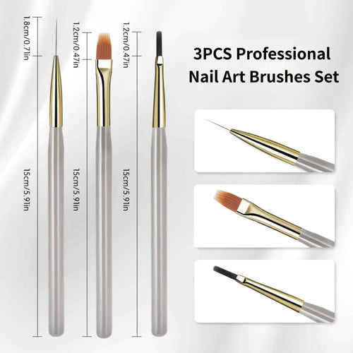 1/2PCS French Plaid Nail Art Brushes Set - Line Grid Pattern Drawing