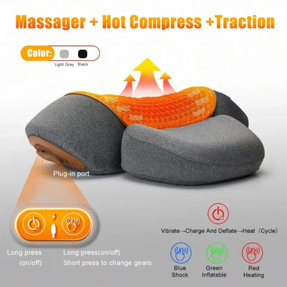 Electric Neck Massager Pillow Cervical Stretcher Heating Vibration