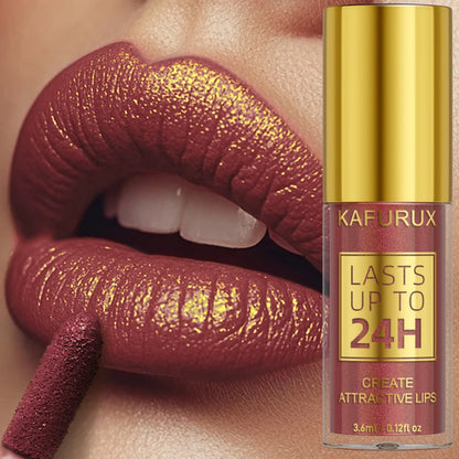 14 Colors Glitter Metallic Lip Glaze Shiny Long Lasting Lip Gloss