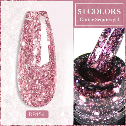 6ml Glitter Gel Nail Polish Sparkling Nail Art  UV Gel Colorful