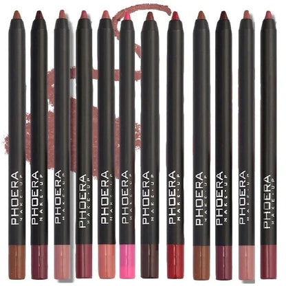 Waterproof Matte Lipliner Pencil Sexy Red Contour Tint Lipstick Lasting Non-Stick Cup Moisturising Lips Makeup Cosmetic 12Color