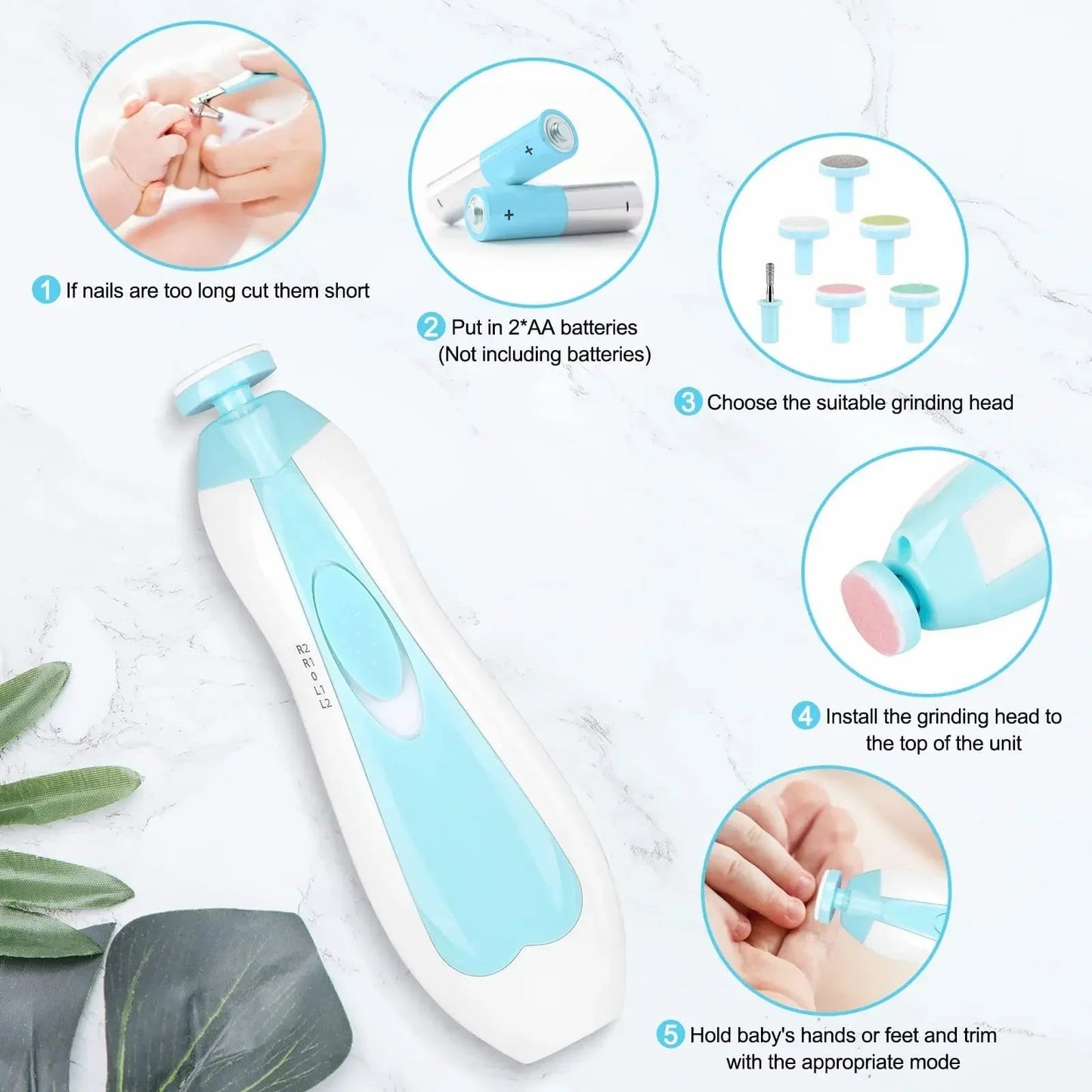 6 in 1 Baby Nail Trimmer Portable Electric Baby