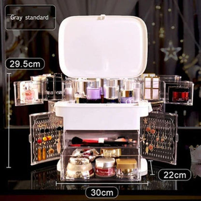 Led Makeup Mirror With Light Cosmetic Storage Box