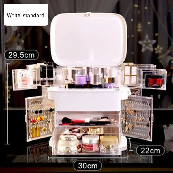 Led Makeup Mirror With Light Cosmetic Storage Box