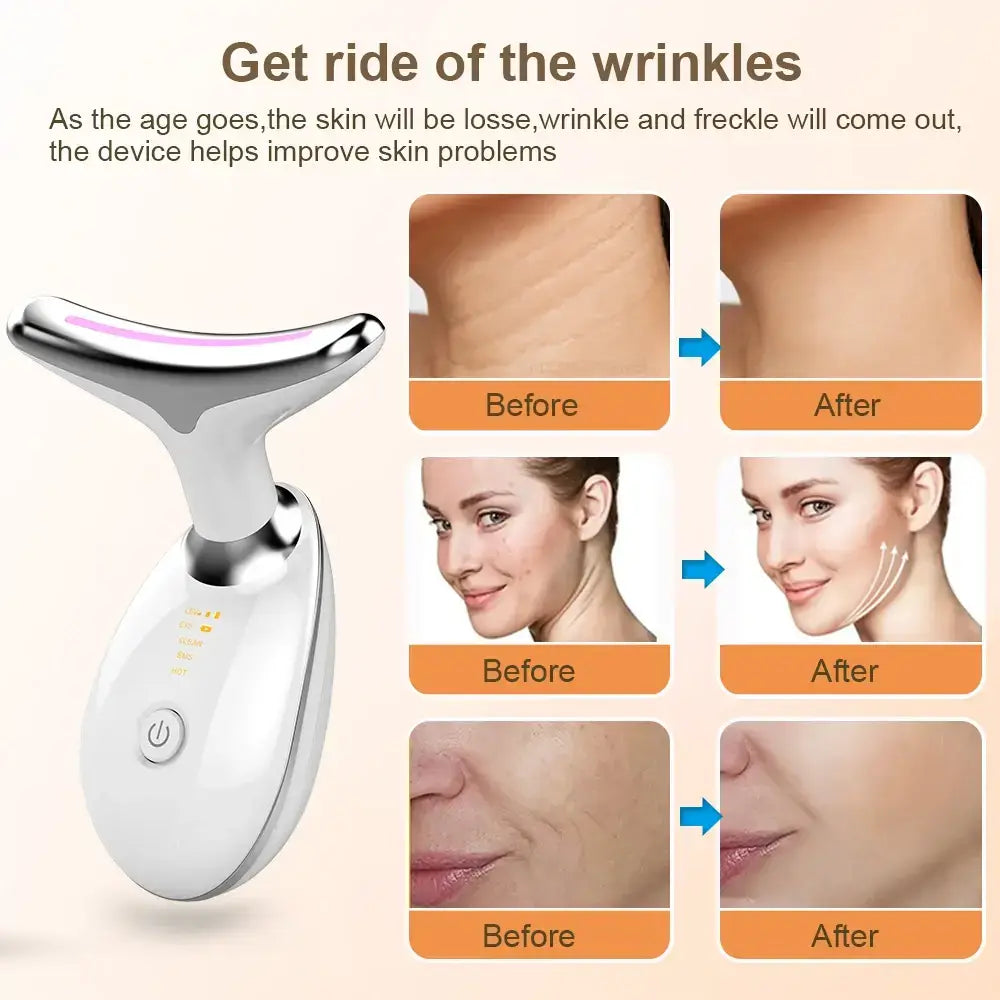 EMS Therapy Neck Lifting Tighten Thin Double Chin Neck Lines Facial Massager