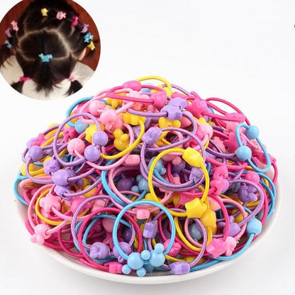 A lot of 50 PCS Hair Rubber Band, 3 CM in Diameter (a little more than one inch).