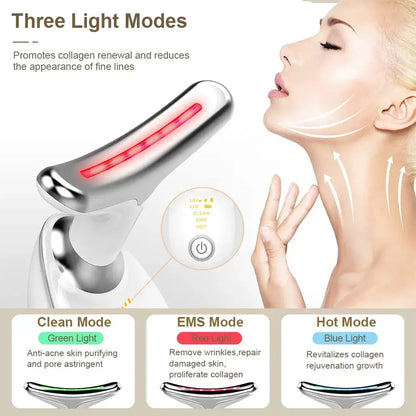 EMS Therapy Neck Lifting Tighten Thin Double Chin Neck Lines Facial Massager